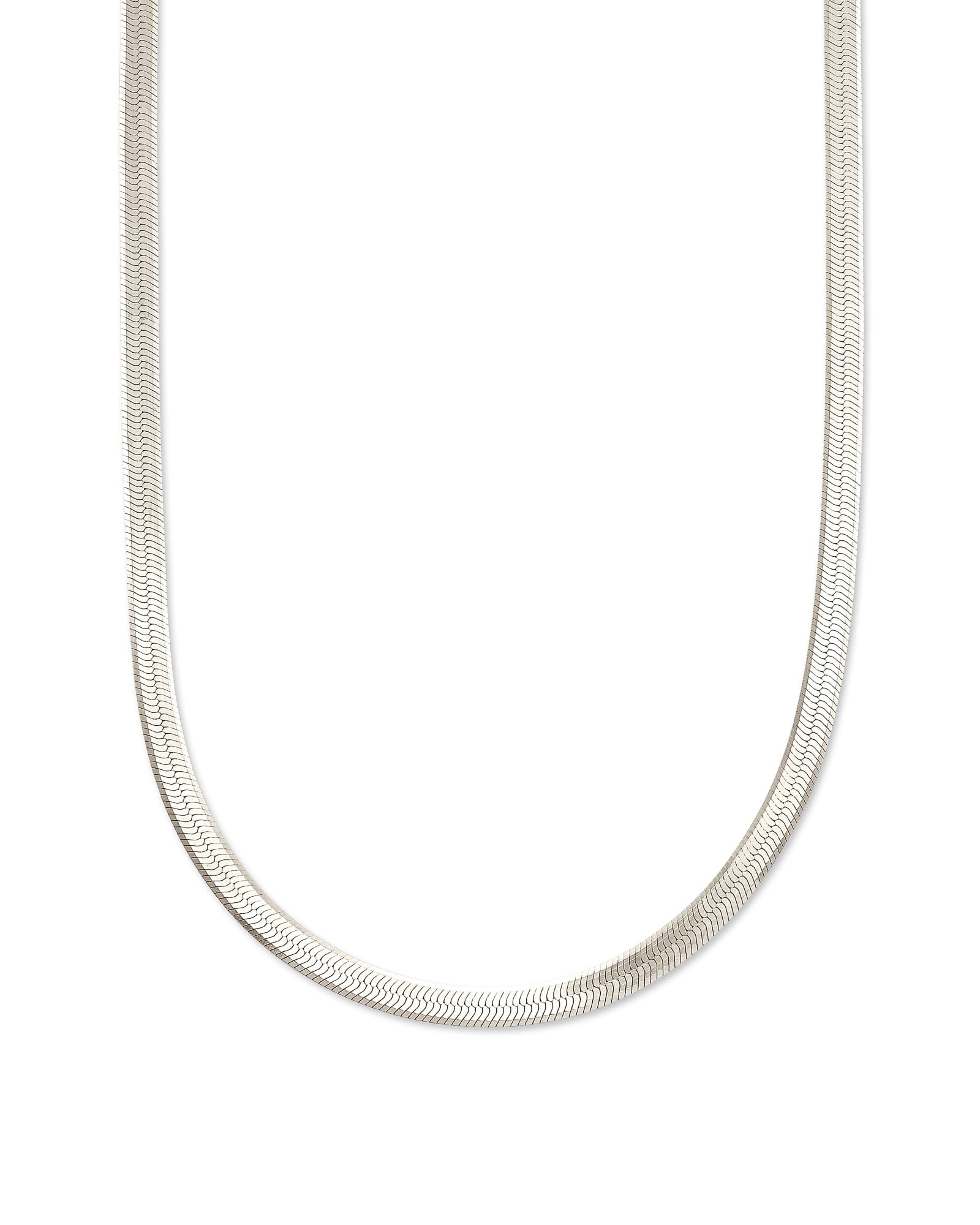 Kendra Scott Herringbone Chain Necklace in Sterling Silver | Metal